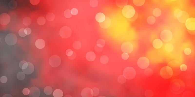 Dark Orange vector background with bubbles.