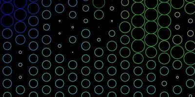 Dark Blue, Green vector background with bubbles.