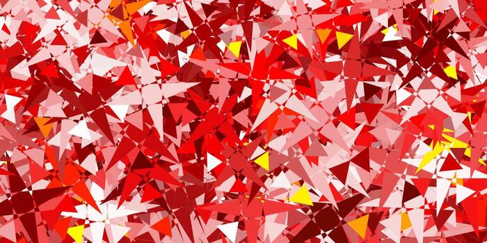Fondo de vector rojo, amarillo claro con triángulos.