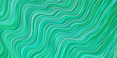 Light Green vector background with curved lines.