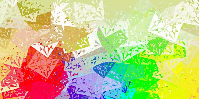 textura de vector multicolor claro con triángulos al azar.