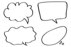 Hand drawn set of speech bubbles isolated . Doodle set element. Vector illustration.