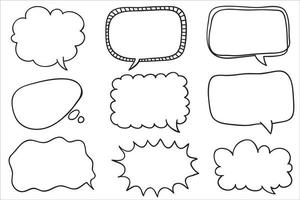 Hand drawn set of speech bubbles isolated . Doodle set element. Vector illustration.