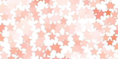 Light Red vector background with colorful stars.