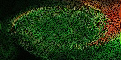 Dark green, red vector triangle mosaic pattern.