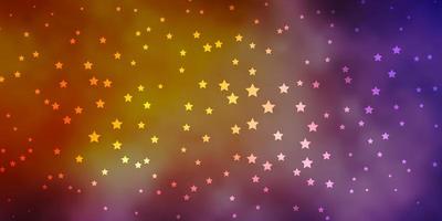 Dark Blue, Yellow vector background with small and big stars.