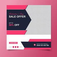 Exclusive valentine sale social media template vector