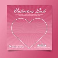 Exclusive valentine sale social media template vector