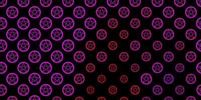 Dark Pink vector pattern with magic elements.