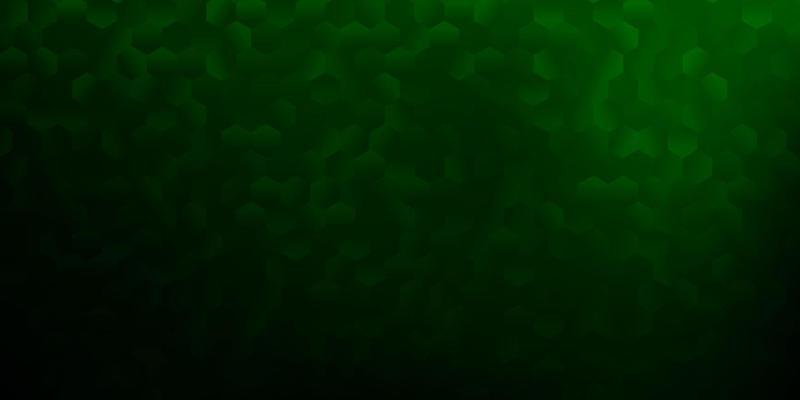 Dark green vector layout with shapes of hexagons.