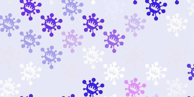 Light purple vector backdrop with virus symbols.