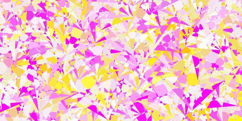 Light Pink, Yellow vector background with polygonal forms.