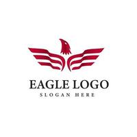 Flying red eagle illustration logo vector