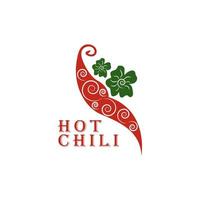 Spicy red chili unique logo and icon,flower vector