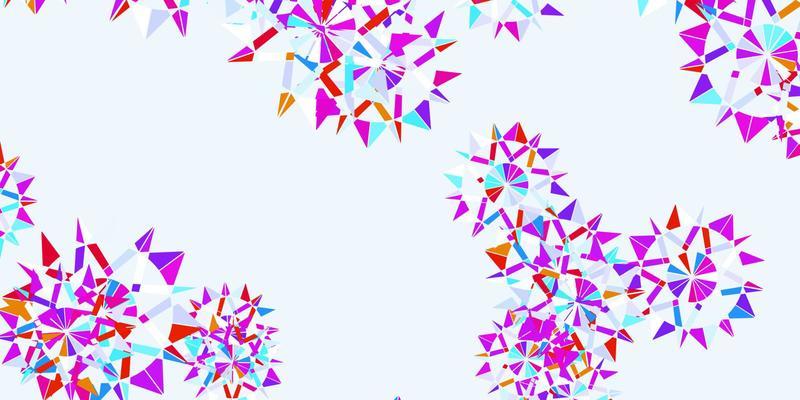Light blue, red vector pattern with colored snowflakes.
