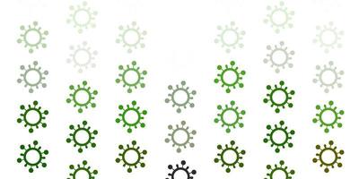 Light Green vector backdrop with virus symbols.