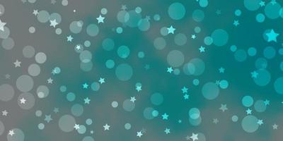 Light BLUE vector backdrop with circles, stars.