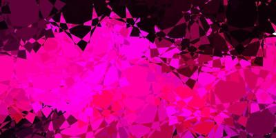 Dark Pink vector background with triangles.