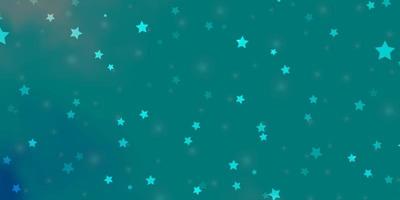 Light Blue, Green vector background with colorful stars.