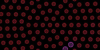 Dark Red vector template with esoteric signs.