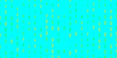 Light Blue, Yellow vector background with woman symbols.