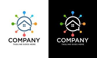 Smart home automation logo design. Remote home control system vector design. Internet of things logotype