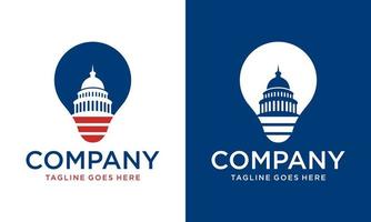 United States Capitol Building logo design. Capitol Hill Washington DC vector design. United States of America Architecture logotype