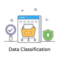 Amazing flat outline design icon of data classification vector
