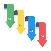 Charting on a labelled direction, flat icon of info diagram vector