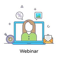 An icon design of webinar, editable vector