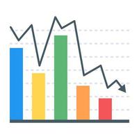 A flat icon of graphical representation vector