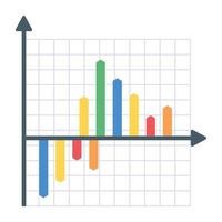 Graphical representation of a vertical bar chart, called a column graph vector