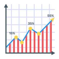 A flat icon of line graph vector