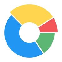 A pie chart infographic in flat editable icon vector