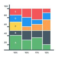 A layered graph icon in flat design vector