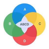 A flat icon of overlapping chart in editable design vector