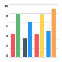 un icono plano de gráfico en vector editable moderno