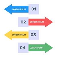 trazando en una dirección etiquetada, icono plano del diagrama de información vector