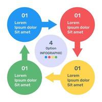 Business data representation through arrows infographic in flat icon vector