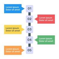 icono de infografía de etiquetas de paso en diseño plano vector