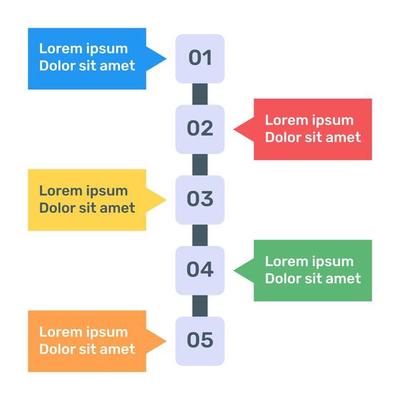 Step labels infographic icon in flat design