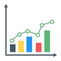 A flat icon of graphical representation vector