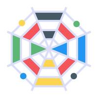 A perfect natal chart icon in flat design vector