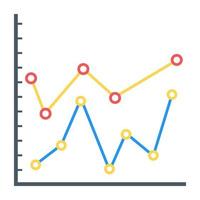 A flat icon of line graph vector