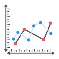 A flat icon of line graph vector