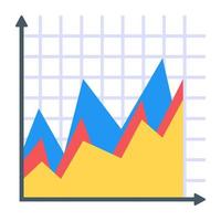 A layered graph icon in flat design vector