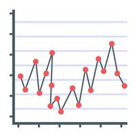 Flat icon of line graph, finance report concept vector