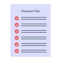 A flat vector of checklist template, editable design