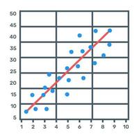 Data chart icon, flat editable vector