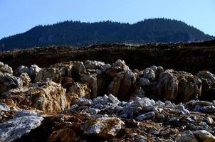 large rocks at a quarry photo